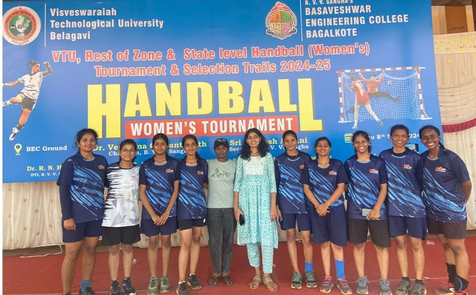MVJCE Women's Handball Team Shines at VTU State Level Tournament