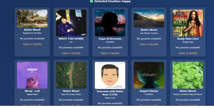 Emotion Based Music Recommendation System