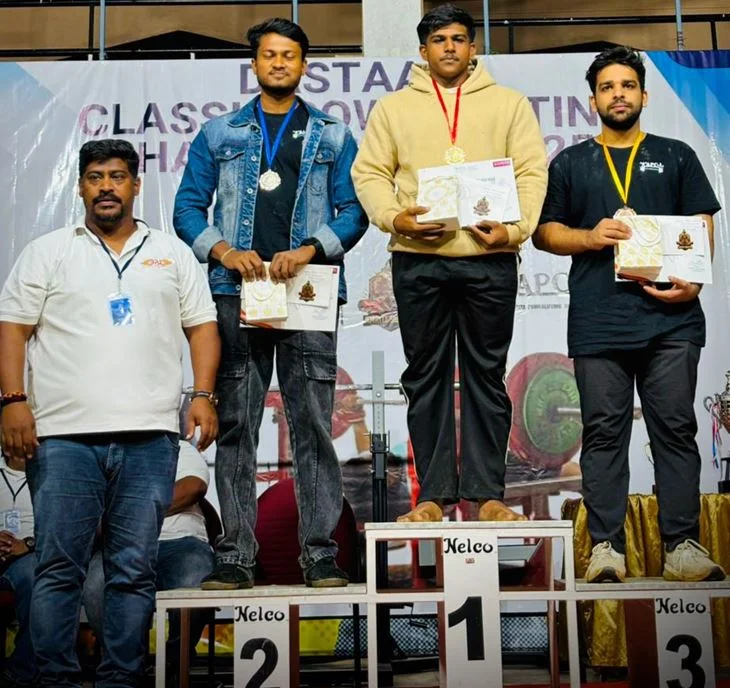 Gold Medal Glory for MVJCE at Dastaan Men’s Classic Powerlifting Competition