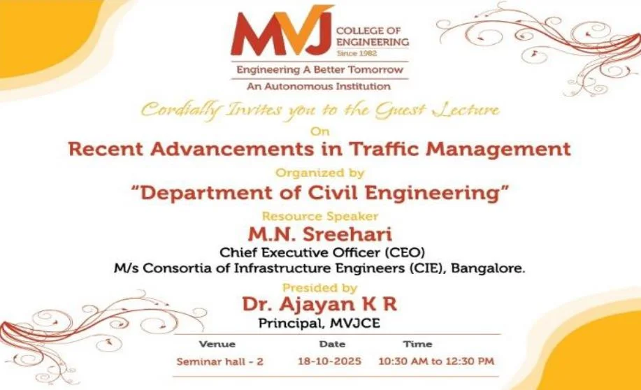 Guest Lecture on “Recent Advancements in Traffic Management”